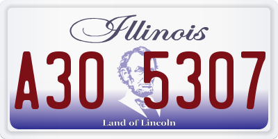 IL license plate A305307