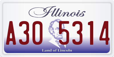 IL license plate A305314