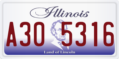 IL license plate A305316