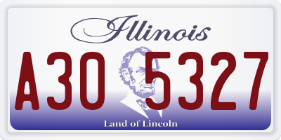 IL license plate A305327