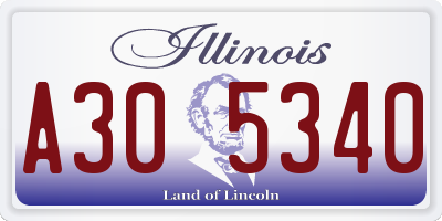 IL license plate A305340