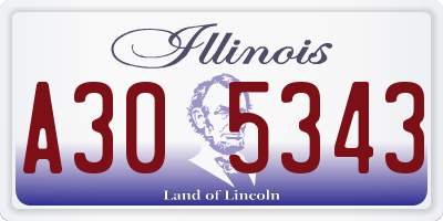 IL license plate A305343
