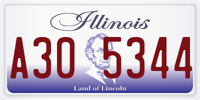 IL license plate A305344