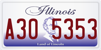 IL license plate A305353