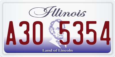 IL license plate A305354