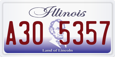 IL license plate A305357
