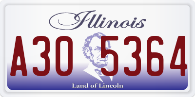 IL license plate A305364