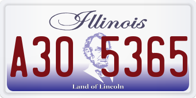 IL license plate A305365