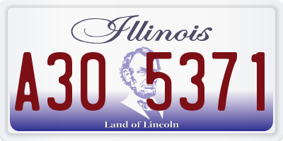 IL license plate A305371