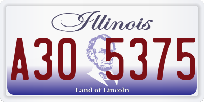 IL license plate A305375