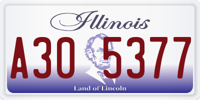 IL license plate A305377