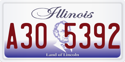 IL license plate A305392