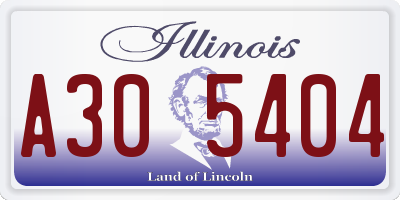 IL license plate A305404