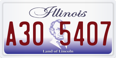 IL license plate A305407