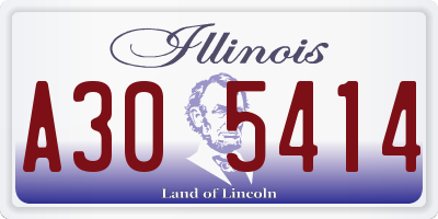 IL license plate A305414