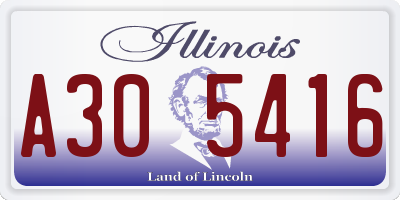 IL license plate A305416