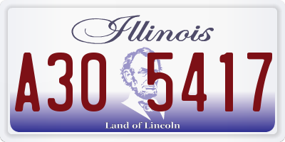 IL license plate A305417