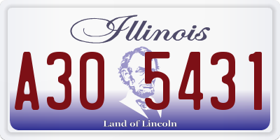 IL license plate A305431