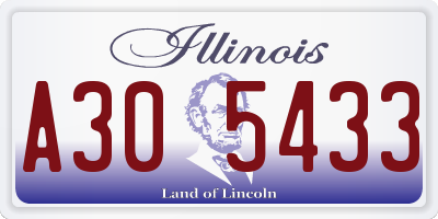 IL license plate A305433