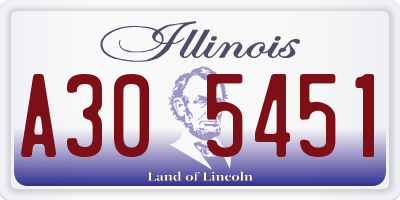 IL license plate A305451