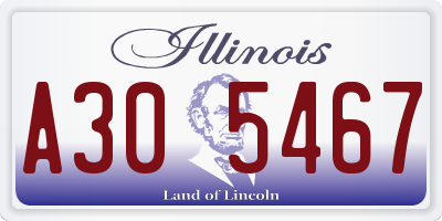 IL license plate A305467