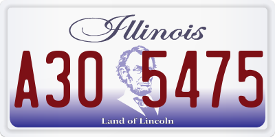 IL license plate A305475
