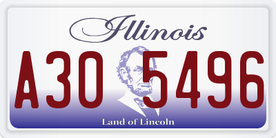 IL license plate A305496