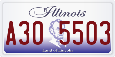 IL license plate A305503
