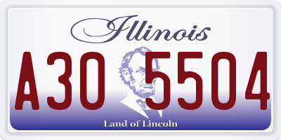 IL license plate A305504
