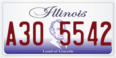 IL license plate A305542
