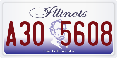 IL license plate A305608