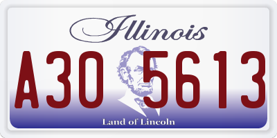IL license plate A305613