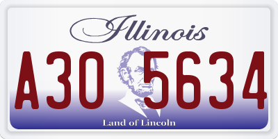IL license plate A305634