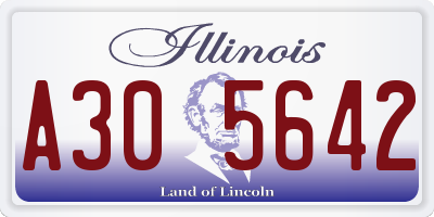 IL license plate A305642