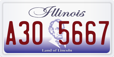 IL license plate A305667