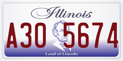 IL license plate A305674