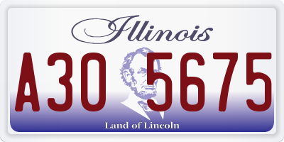 IL license plate A305675