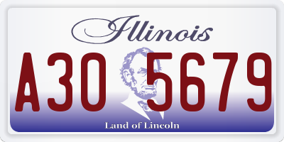 IL license plate A305679