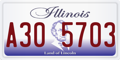 IL license plate A305703