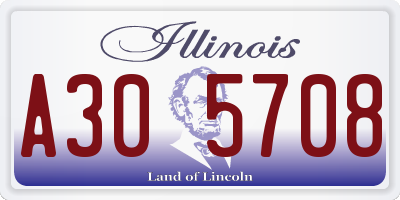 IL license plate A305708