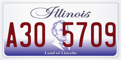IL license plate A305709