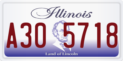 IL license plate A305718