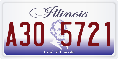 IL license plate A305721