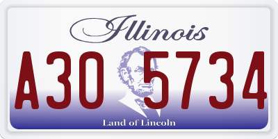 IL license plate A305734