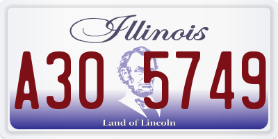 IL license plate A305749