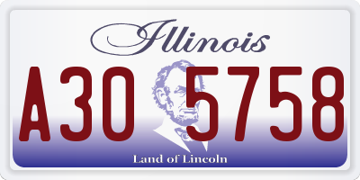 IL license plate A305758