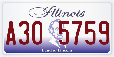 IL license plate A305759