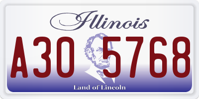 IL license plate A305768
