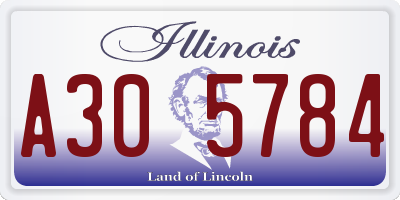 IL license plate A305784