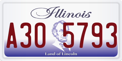 IL license plate A305793